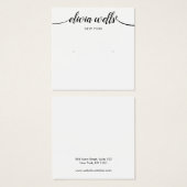 Calligrafie Black White Stud Earning Display Card Vierkante Visitekaartjes (Voorkant /achterkant)
