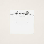 Calligrafie Black White Stud Earning Display Card Vierkante Visitekaartjes (Voorkant)