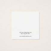 Calligrafie Black White Stud Earning Display Card Vierkante Visitekaartjes (Achterkant)