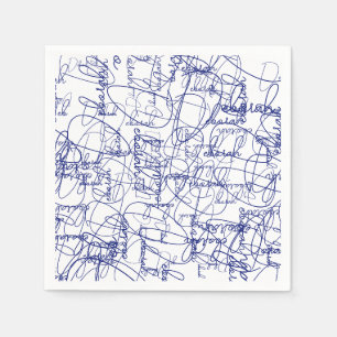 Calligrafie Blauwe Handtekeningen Servet