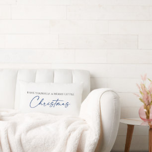 Calligrafie Blauwe Ink Pen Minimale Kerstmis Kussen