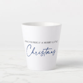 Calligrafie Blauwe Ink Pen Minimale Kerstmis Latte Mok