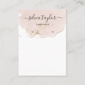 Calligrafie, bleekroze aarde Veroorzaagkaart Visitekaartje (Voorkant)