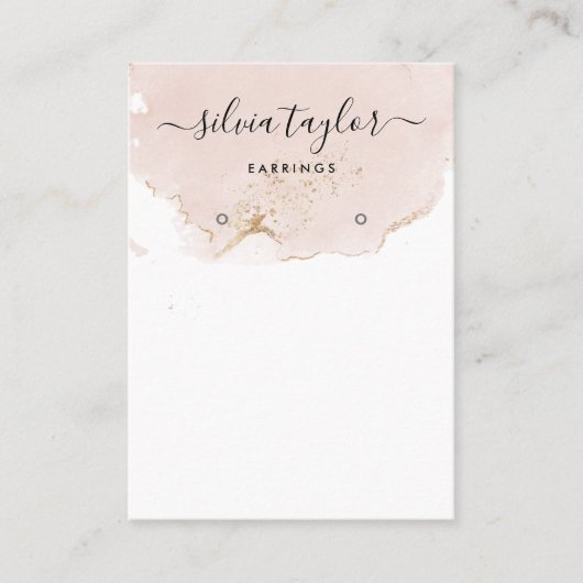 Calligrafie, bleekroze aarde Veroorzaagkaart Visitekaartje (Voorkant)