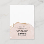 Calligrafie, bleekroze aarde Veroorzaagkaart Visitekaartje (Achterkant)