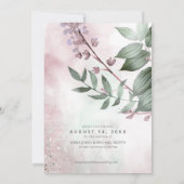 Calligrafie Bloemig Mauve ID771 Save The Date (Achterkant)