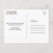 Calligrafie Blue Pset Married en Merry Wedding Briefkaart (Achterkant)