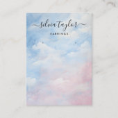 Calligrafie Blue Sky Clouds Oorbel Display Kaart Visitekaartje (Voorkant)