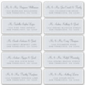 Calligrafie Blue Wedding Guest Adresetiketten Sticker (Voorkant)