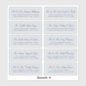 Calligrafie Blue Wedding Guest Adresetiketten Sticker (Vel)