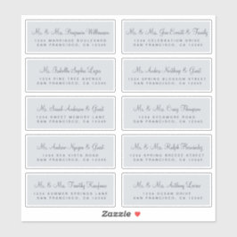 Calligrafie Blue Wedding Guest Adresetiketten Sticker