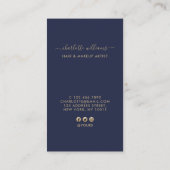 Calligrafie Blush & Midnight Blue Loyalty Verticaa Visitekaartje (Achterkant)