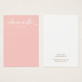 Calligrafie Blush Pink Earling Display Card Visitekaartje (Voorkant /achterkant)