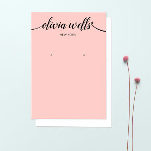 Calligrafie Blush Pink Earling Display Card Visitekaartje