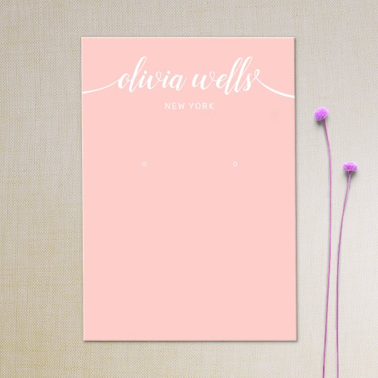 Calligrafie Blush Pink Earling Display Card Visitekaartje
