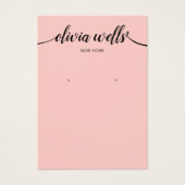 Calligrafie Blush Pink Earling Display Card Visitekaartje (Voorkant)