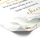 Calligrafie boho eucalyptus gold mamma-osa bar sig poster (Hoek)