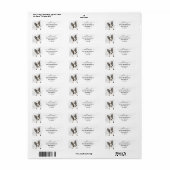 Calligrafie Boston Terrier Return-adres Etiket (Full Sheet)