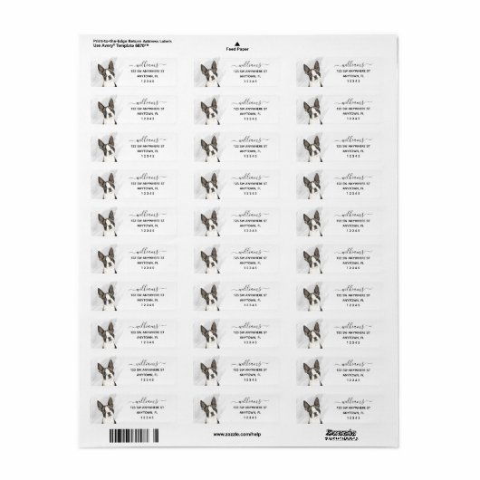 Calligrafie Boston Terrier Return-adres Etiket (Full Sheet)