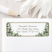 Calligrafie Botanical Greenery Return Address Etiket (Insitu)