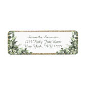 Calligrafie Botanical Greenery Return Address Etiket (Voorkant)