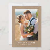 Calligrafie Botanical Wedding Kraft Photo Invite (Achterkant)