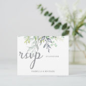Calligrafie Botanical Wedding Rsvp Briefkaart (Staand voorkant)