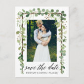 Calligrafie Botanisch sparen de Datum Lijst van he Aankondigingskaart (Voorkant)