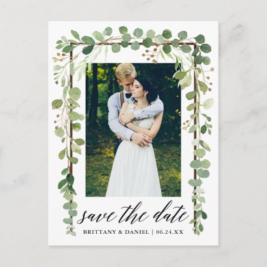 Calligrafie Botanisch sparen de Datum Lijst van he Aankondigingskaart (Voorkant)