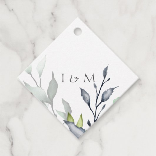 Calligrafie Botanische bruiloft Bedankjes Labels (Voorkant)