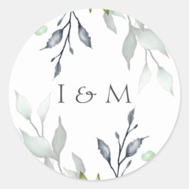 Calligrafie Botanische bruiloft Ronde Sticker