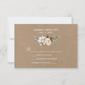 Calligrafie Botanische Floral Wedding Kraft RSVP (Achterkant)