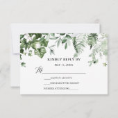Calligrafie Botanische Ivy Greenery Wedding RSVP Kaartje (Achterkant)