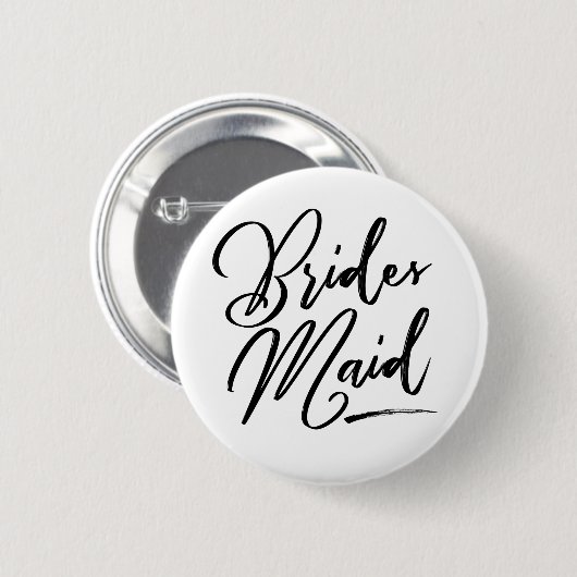 Calligrafie Brides Maid elegant Ronde Button 5,7 Cm (Voorkant /achterkant)