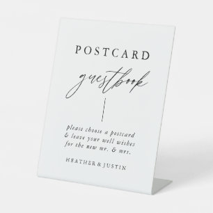 Calligrafie Briefkaart Guestbook Reclamebord Met Voetstuk