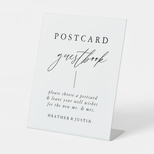 Calligrafie Briefkaart Guestbook Reclamebord Met Voetstuk (Voorkant)