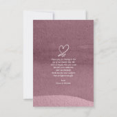 Calligrafie bruiloft Bedankt Mauve ID771 (Achterkant)