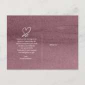 Calligrafie bruiloft Bedankt Mauve ID771 Aankondigingskaart (Achterkant)