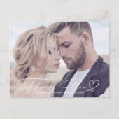 Calligrafie bruiloft Bedankt Mauve ID771 Aankondigingskaart (Voorkant)