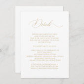 Calligrafie bruiloft feiale details Faux Gold Informatiekaartje (Voorkant / Achterkant)