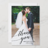 Calligrafie-bruiloft foto-overzicht bedankkaart (Voorkant)