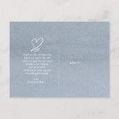 Calligrafie bruiloft Hartelijk dank! Dusty Blue ID Aankondigingskaart (Achterkant)