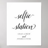Calligrafie-bruiloft "Selfie-station" Poster (Voorkant)