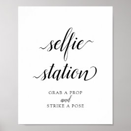 Calligrafie-bruiloft "Selfie-station" Poster