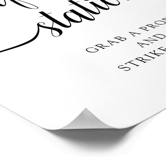 Calligrafie-bruiloft "Selfie-station" Poster (Hoek)