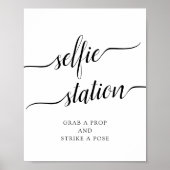 Calligrafie-bruiloft "Selfie-station" Poster (Voorkant)