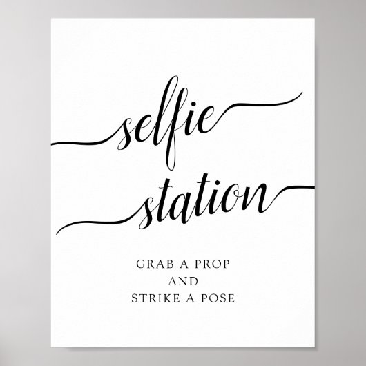 Calligrafie-bruiloft "Selfie-station" Poster (Voorkant)