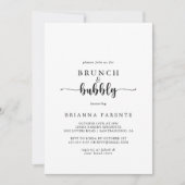 Calligrafie Brunch en Bubble Vrijgezellenfeest Kaart (Voorkant)