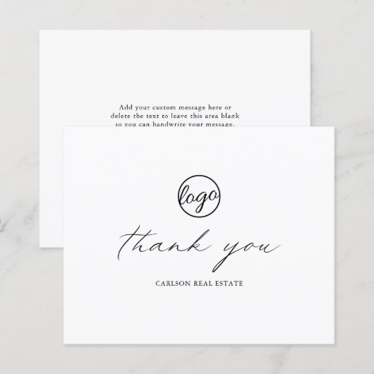 Calligrafie Budget Business Logo Hartelijk dank (Voorkant / Achterkant)