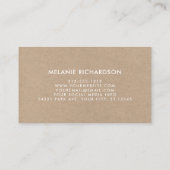 Calligrafie Burgundy Floral Hand Made Kraft Style Visitekaartje (Achterkant)